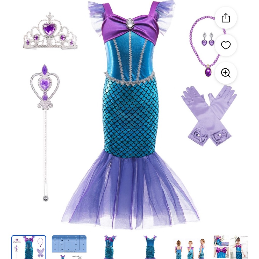 Mermaid Costume 4-5T New